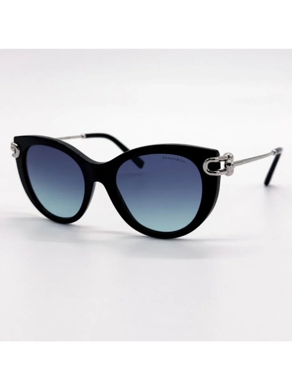 New Tiffany & Co Sunglasses Women Black Silver Cat Eye TF4232 8342/9S